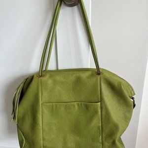 Gorgeous large green leather HOBO bag in excellent condition
